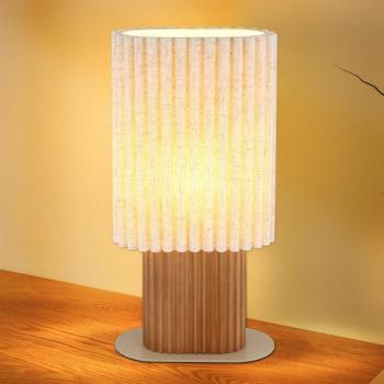 Jannie asztali világítás, természetes/barna/homokszínű, vászon, 45 cm, E27 kép