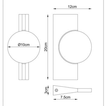 Jasper LED fali lámpa, magasság 20 cm, matt nikkel, fém kép