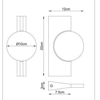 Jasper LED fali lámpa, magasság 20 cm, matt sárgaréz, fém kép