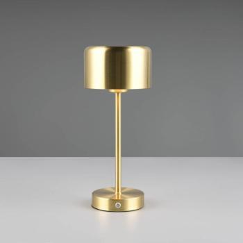 Jeff LED újratölthető asztali lámpa, matt sárgaréz, magasság 30 cm, fém kép