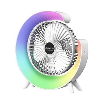 JOHNSON -LED RGB Újratölthető asztali látor TÖBBSZÍNŰ 5W/3,7V 1200 mAh átm. 14 cm fehér 8008523013783