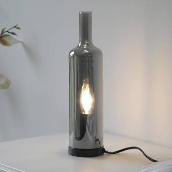 JUST LIGHT. asztali világítás Bottle, füstszürke, üveg, E14 kép