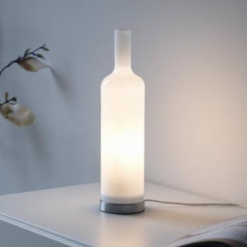 JUST LIGHT. asztali világítás Bottle, opálfehér, üveg, E14 kép