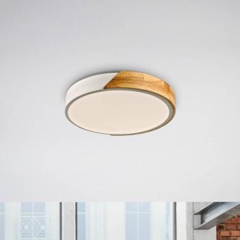 JUST LIGHT. Bila LED mennyezeti világítás, fehér, Ø 32 cm, fa kép