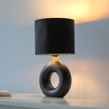 JUST LIGHT. Carara asztali lámpa, kerámia talapzat, fekete kép