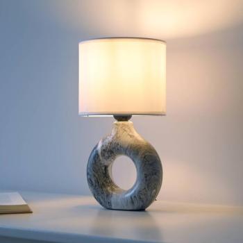JUST LIGHT. Carara asztali lámpa, kerámia talapzat, szürke kép