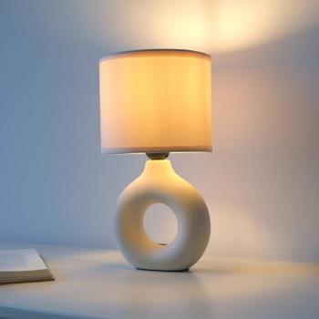 JUST LIGHT. Carara asztali lámpa, kerámia talp, bézs színű kép