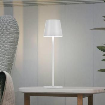 JUST LIGHT. Euria LED újratölthető asztali lámpa, fehér, vas, IP54 kép