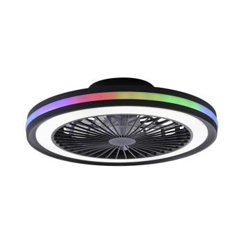 Brandon LED mennyezeti ventilátor, fekete, RGBW, CCT, átmérő 46,5 cm kép