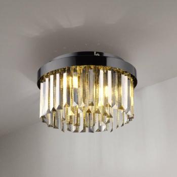 JUST LIGHT. Kulunka mennyezeti lámpa, kristályüveg, fekete kép