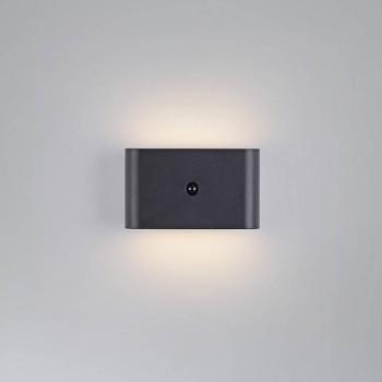 JUST LIGHT. LED tölthető fali lámpa Ziddy fekete érzékelő 3000 K kép