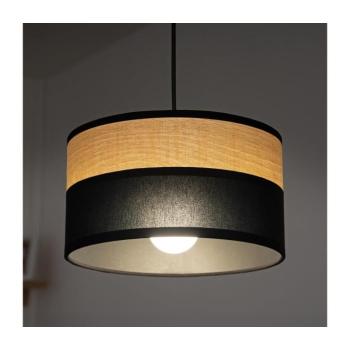 Kábelcsillár ALBA 1xE27/15W/230V Ø 25 cm fekete/barna W-KM 2515/1 DS+WOOD+BK kép