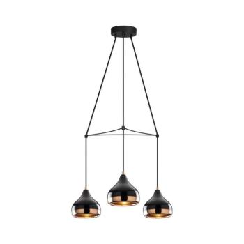 Kábelen függő csillár YILDO 3xE27/40W/230V fekete/rézszínű 892OPV1759 kép