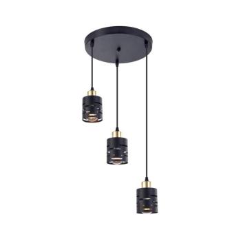 Kábeles csillár ELEN 3xE27/35W/230V átm. 29 cm fekete/arany ELEN 3-LIGHT ROUND PEND. BLACK kép