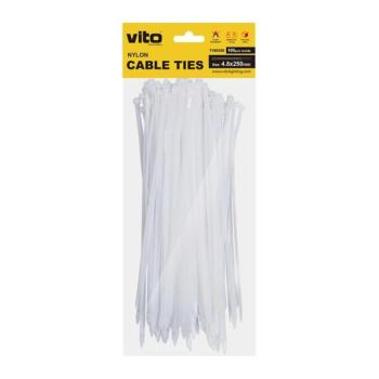 Kábelkötegelő 4.8x250mm fehér 100 db/csomag 7100350 VITO kép