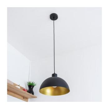 Kábelre függesztett csillár VESPER 1xE27/15W/230 átm. 30 cm fekete/arany W-KM 1808/1 BK+GO kép