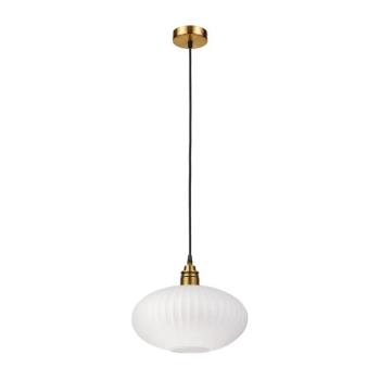 Kábelre szerelt HECTOR függőlámpa 1xE27/15W/230V fehér/sárgaréz átm. 30 cm LM-1.297/D kép