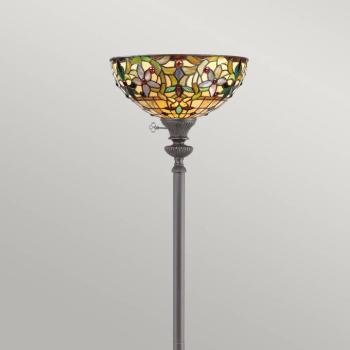Kami álló világítás, zöld/borostyánszínű, magasság 178 cm kép