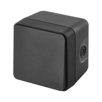 EMOS Cyklone csengő nyomógomb 1/0 IP55, 250V, szürke, D730427 kép