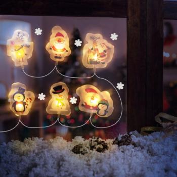 Karácsonyi LED-es fényfüzér – gél ablakmatrica – 6 LED – 2 x AA kép