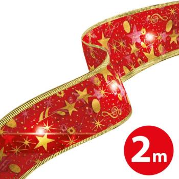 Karácsonyi LED-es szalag – piros – 2 m x 5 cm – 2 x AA kép