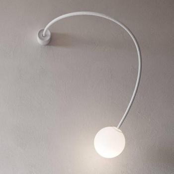 Karman fali lámpa Moony, fehér, Ø 15 cm, vetület 100 cm üveg kép