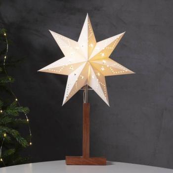 Karo asztali világítás, fehér, 55 cm, papír, akácfa, csillag kép