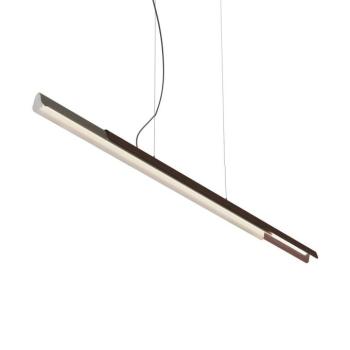 kdln Dala lineáris lógó lámpa, sötét szürke/fa, 2700 K, 150 cm kép