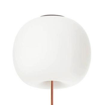 kdln Kushi XL mennyezeti lámpa, rézszínű/fehér, Ø 43 cm, üveg kép