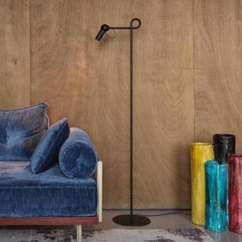 kdln LED álló világítás Bird, fekete, 126 cm, fém, dimmelhető kép
