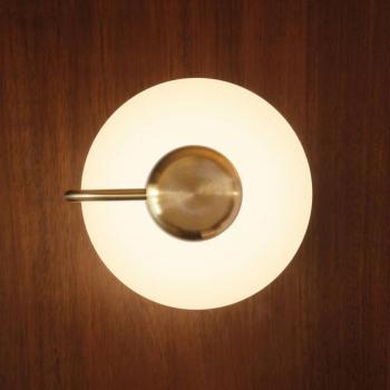 kdln TRATTO LED fali világítás, sárgaréz, Ø 27 cm, fém/üveg kép