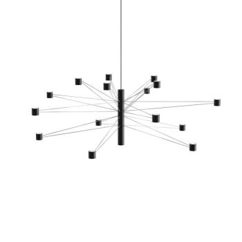 kdln POLAR 15.3 LED lógó lámpa, Ø 124 cm, fekete, 15 izzós, dimmelhető kép