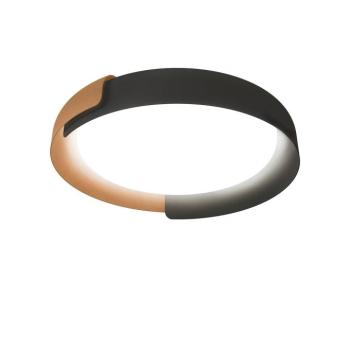 kdln LED mennyezeti világítás Dala, sötét szürke/réz, Ø 58 cm, dimmelhető kép