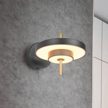 Keaton LED fali lámpa, fekete/arany színű, Ø 20 cm, fém, CCT kép