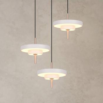 Keaton LED lógó lámpa, világosszürke, Ø 45 cm, fém, CCT 3 izzós. kép