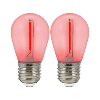 KÉSZLET 2x LED Izzó PARTY E27/0,3W/36V piros 322180 kép