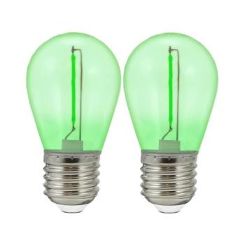 KÉSZLET 2x LED Izzó PARTY E27/0,3W/36V zöld 322210 kép