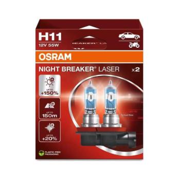 KÉSZLET 2x NIGHT BREAKER H11 PGJ19-2/55W/12V autóizzó - Osram 64211NL-2HB kép