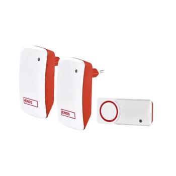 KÉSZLET 2x Vezeték nélküli aljzatos ajtócsengő 230V IP44 P5750.2R kép
