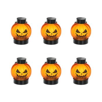 - KÉSZLET 6x LED Dekoráció HALLOWEEN LED/1xCR2032/meleg fehér sütőtökös 52000323 kép