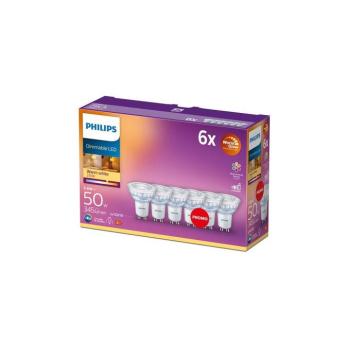 KÉSZLET 6x LED Dimmelhető izzó Philips Warm Glow GU10/3,8W/230V 2200-2700K 8718696721674