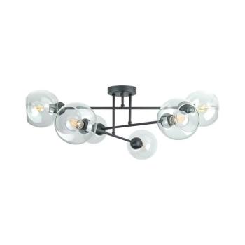 Keter Lighting Csillár rúdon VASCO 6xE27/60W/230V fekete/átlátszó 1944 kép