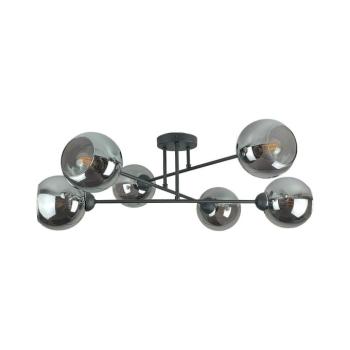 Keter Lighting Csillár rúdon VASCO 6xE27/60W/230V fekete/füstös fekete 1940 kép