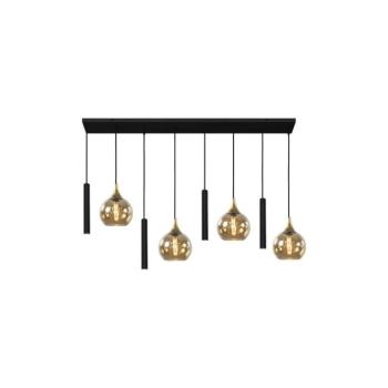 Keter Lighting Csillár zsinóron CALYPSO 4xGU10/60W/230V + 4xE27/60W fekete/arany 2890 kép