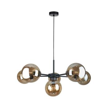 Keter Lighting Csillár zsinóron KALIOPE II 6xE14/50W/230V fekete/füstös bézs 2919 kép