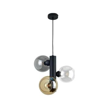 Keter Lighting Csillár zsinóron TUBE 3xE27/60W/230V fekete/füstös bézs/átlátszó 1937 kép