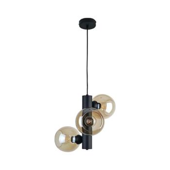 Keter Lighting Csillár zsinóron TUBE 3xE27/60W/230V fekete/füstös bézs 1935 kép