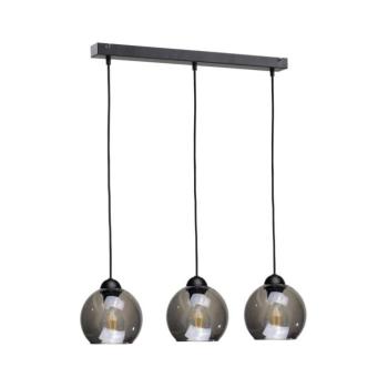 Keter Lighting Csillár zsinóron UNO 3xE27/60W/230V fekete/füstös 1319/22 kép