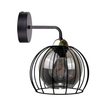 Keter Lighting Fali lámpa SOLO BLACK 1xE27/60W/230V fekete/arany 1488 kép