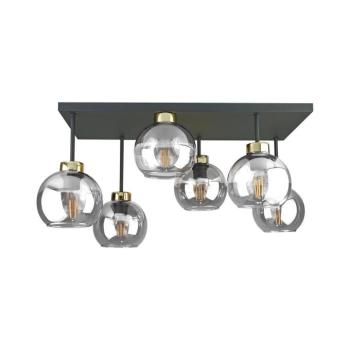 Keter Lighting Felületre szerelhető csillár NESSA 6xE27/60W/230V fekete/arany/átlátszó 2929 kép